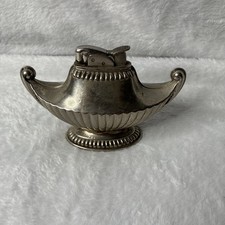 Vintage Evans Genie Lamp Table Lighter Silverplate MCM 1950s USA picture