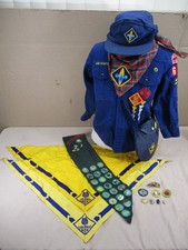 Vtg Scouts of America Lot Girl Cub Sash Badges Pins Hat Jacket Scarves Canteen picture