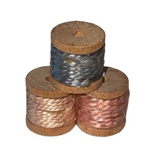 Vintage Miniature Dollhouse Wood 3 Spools Thread Yarn Or Rope  picture