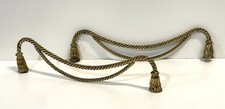 Vintage Pair Italian Gilt Metal Or Brass Rope And Tassel Decorations picture