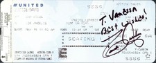 David Justice Autographed Boarding Pass picture