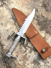 Custom Handmade Tool Steel Hollow Metal Handle Hunting Survival Bowie Knife picture