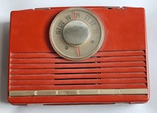 Vintage Excel XL-45 Portable Tube Radio Red Shirasuna Denki Japan 1950s RCA MCM picture