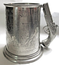 VTG LEONARD EALES SHEFFIELD PEWTER TANKARD DECLARATION INDEPENDENCE GUN HANDLE picture