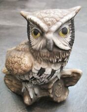Vintage Homco Horned Owl Marked 1114 Ceramic Collectible Figurine picture