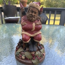 VTG 1987 Tom Clark Gnome Nip & Tuck & Santa #98 Christmas Santa Figurine SIGNED picture