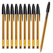 Bic Japan Oil-based Ball Pen Orange Crystal Original fine 0.8mm 10 Pieces CST-OF picture