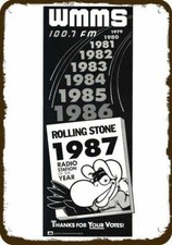 1987 WMMS 100.7 FM Cleveland Radio Station VinLook DECORATIVE REPLICA METAL SIGN picture