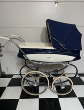 1950’s Vintage Pedigree Coach-Built Pram – Classic Navy & Cream Baby Carriage picture