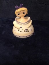 Dolly Girl MG Japan Ceramic Relish Dish Server Jar picture
