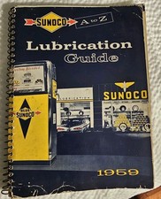Vintage 1959 Sunoco Lubrication Guide Gas Service Station Manual Edsel DeSoto picture