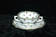 Antique Imperial Crown China Austria Cup/ Bowl & Saucer Set Pink Roses Gold picture