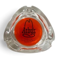 Vintage Arby’s Roast Beef Sandwich Glass Ashtray Retro Advertising 1970s-1980s picture