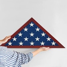 USA American Flag Case Frame Memorial Flag Display Case for Table Wall Hanging picture