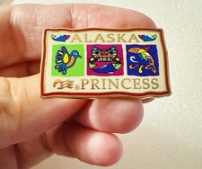 Vintage Princess Cruise Ship Travel Souvenir Lapel Pin ~ Alaska picture
