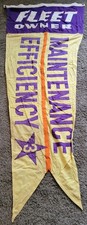 Vintage Fleet Owner Maintenance Efficiency Used Car Flag Sign Pennant Man Cave  picture