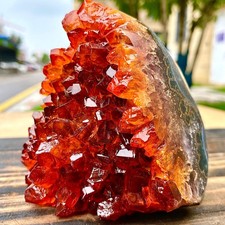 1.72LB Rare natural yellow crystal cluster flower yellow crystal block repair picture