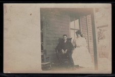 1906 RPPC Davis WV Porch Scene Couple Real Photo Postcard Edwardian Era picture