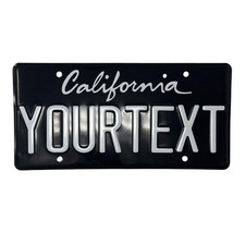 EMBOSSED California Style US License Plate USA Black and White Custom Reflective picture