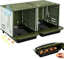 Roll Away Nesting Boxes for Chickens, 2 Compartment Chicken Nesting Box, Egg Col picture