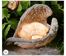 Barbara King Sandstone Sleeping Easter Bunny in Angel Wings, Outdoor, Indoor picture