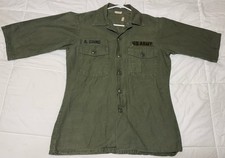 Vintage 1974 US Army OG-107 Utility Shirt Vietnam Era Military OD Green picture