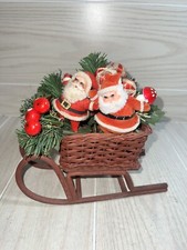 Vintage Japan Mushroom Santa Sleigh Sled 1960s Christmas Decor MCM Mid Century picture