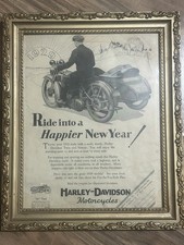 Original 1929 Harley-Davidson Motorcycle Twin Sidecar Framed Vintage Print Ad picture