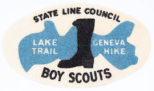 MINT Vintage Lake Geneva Trail Hike State Line Council Felt Patch Boy Scouts WI picture