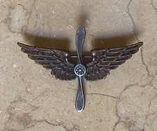 WW1 US Army Air Service Officer Prop Wings Collar Insignia - SHREVE & CO - XF picture