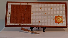 Vintage Georges Briard MCM Mosaic Tile Cheese Board w/Knife Attached picture
