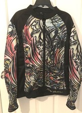 HARLEY-DAVIDSON Womens Zip Up Jacket-Size XXL-Black & Multicolor Fabric-NWOT picture