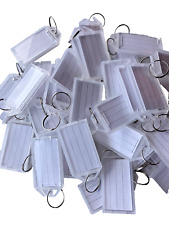 50 PCS Key Tags Clear Plastic W/ Split Ring ID Card Name Label Keychain picture