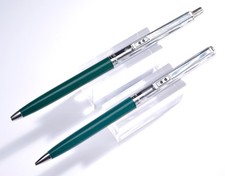 Vintage Paper Mate Double Heart Slim Profile Hunter Green Pen-Pencil Set USA #83 picture