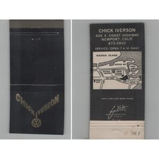 Matchbook Cover Chick Iverson Volkswagen Newport CA picture