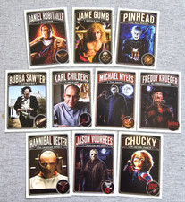 SET OF 10 - CUSTOM ACEO ICONIC CULT CLASSIC HORROR MOVIE CHARACTER TRADING CARDS picture