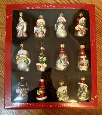 2012 Macy’s Holiday Lane Set of 12 Glass Christmas Ornaments - 2.25