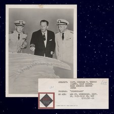 1956 Walt Disney ORIGINAL ABC PRESS PHOTO Capt Charles Thomas & Adm George Dufek picture
