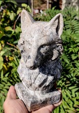    7lb 2.8oz Excellent Hand Carved Picasso Agate Stone Wolf 🐺 Carving picture