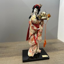 Vintage Nishi Doll Yaegakihime Japanese Princess Samurai Helmet Kimono 15 Inch picture