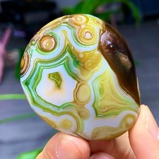 44G Rare Natural Gobi Agate Eye Agate/Crystal PalmStone Madagascar picture