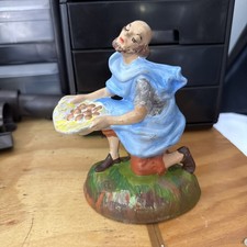Vintage Atlantic Mold Nativity Beggar Blue Robe Colorful Basket Ceramic picture