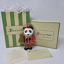 NIB JingleNog Qinling Panda Ornament #80437 Hand Blown & Painted in Poland picture