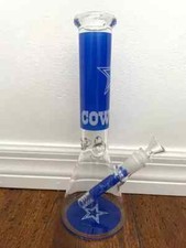 10.5” Premium Glass Water Hookah Football Dallas Cowboys Boys picture