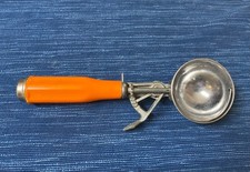 VTG MCM Ice Cream Aluminum Scoop Orange Plastic Handle Japan Lever Action 85B picture
