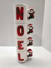 Vintage NOEL Elf Stacking Mugs Vintage Elf Cups Set of 4 House Of Lloyd Taiwan picture