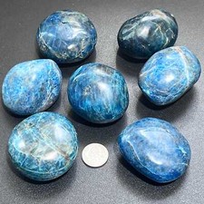 Blue Apatite Large Freeform Palm Stones (2 to 2.5 Inches) Polished Carving picture