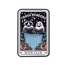 BOOK CLUB Enamel Pin Raccoon & Opossum Brooch Pines Lapel Pins Tarot Badge picture