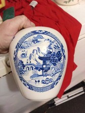 Vintage Blue & White Chinoiserie Ceramic Jar / Vase picture