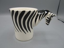 3D Zebra, White, Black, Handle is Unique Zebra Head, Tea Coffee Mug 10 oz. (321) picture